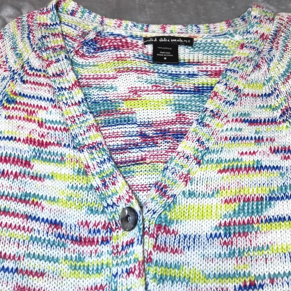 United States Sweaters Multicolor Knit‎ Cardigan Sweater Womens Medium Boho Cozy